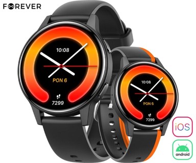 FOREVER Igo4 JW-600, 3,25 cm (1,28"), AMOLED, 2 remena, crna